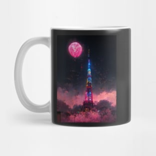 Cyber Punk Moon in Tokyo Mug